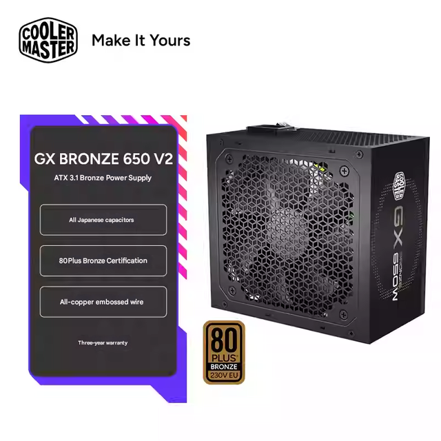 Cooler Master GX Bronze 850 Power Supply ATX3.1 with All Japanese Capacitors Made in China and Guatemala
