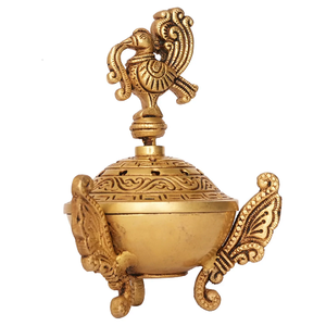 Quemador de incienso de latón puro de alta calidad con acabado pulido, quemador de Loban tradicional de latón vintage para decoración del hogar. - Product Image 6