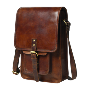Sac à dos en cuir vintage personnalisé avec logo d'usine, sac pour ordinateur portable en cuir véritable Crazy Horse pour hommes, fermeture éclair - Product Image 5