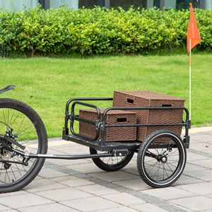 Rimorchio per Bicicletta con Sospensione Ruote da 16 Piedi, Capacità di Carico 88 Libbre, Carrello per Trasporto Cappotti da Donna - Product Image 2