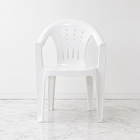 Chaise de salle à manger moderne pliable en plastique blanc avec accoudoirs à dossier haut - Portable, imperméable, pour usage extérieur/intérieur, maison, bureau, hôtel