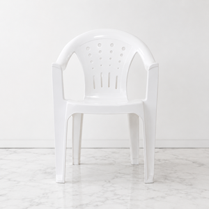 Silla de Plástico Blanca para Exteriores, Tendencia 2026, con Respaldo y Reposabrazos Sólidos, para Sala de Estar o Patio - Product Image 4