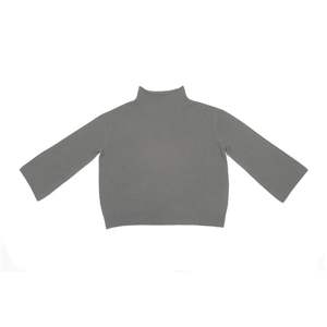 Pull à la mode pour femmes ODM OEM avec col haut et manches longues mince et ample avec placement du logo sur le devant - Product Image 2