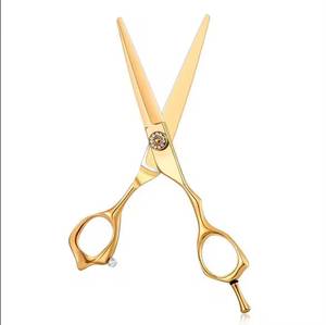 Ciseaux de coiffure professionnels Morje Surgical, acier inoxydable, lame tranchante, 28 dents, légers, manche long, pour droitiers, dorés - Product Image 6