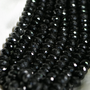 Natural <b>Black</b> <b>Tourmaline</b> Faceted Rondelle Beads 12mm for Jewelry Making <b>Tourmaline</b> - Product Image 5