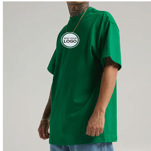T-shirt Streetwear Personnalisé 7,5 oz Coupe Ample Épaisse Couleur Unie Coupe Boxy Étiquette Détachable Vente en Gros - Product Image 1