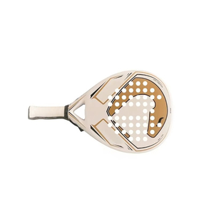 Raquette de padel incurvée en carbone 3K avec emblème en forme de croissant, contour métallique et cœur en EVA souple - Product Image 6