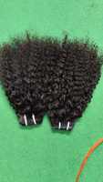 Mèches de cheveux indiens bouclés bruts, trame simple nouée à la main, cheveux Remy non traités, texture douce, sans nœuds, durables, 100g
