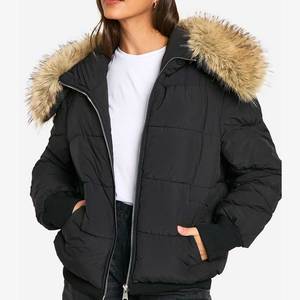 <b>Women</b> Short Top Puffer Jacket High Waist Quilted Bubble <b>Coat</b> Winter Long Sleeve Zip Up Casual Fashion Outerwear 2026 - Product Image 2