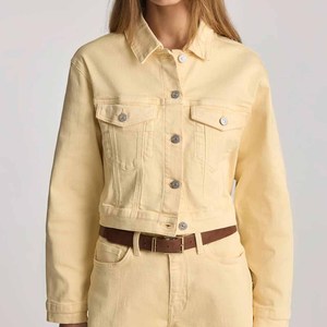 Women's <b>White</b> Denim <b>Jacket</b> Regular Fit Solid Color Casual Button Front Autumn Winter Summer Eco-Friendly Breathable <b>Jacket</b> - Product Image 4