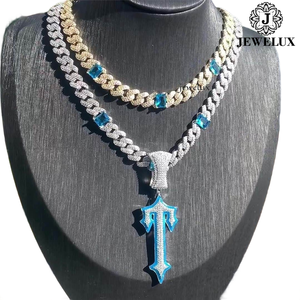 Premium Iced Out <b>Cross</b> Pendant Necklace 18K Gold Plated Moissanite Hip Hop Style Unisex Cuban <b>Chain</b> Jewelry For Export - Product Image 4