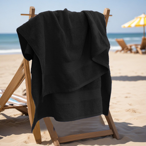 Draps de bain de luxe 100% coton égyptien de qualité supérieure pour hôtel, grand format 90x150 cm, 550 GSM |   Écologique et Biologique Zéro Torsion |   Couleur unie - Product Image 2