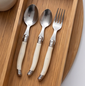 Ensemble de couverts en acier inoxydable avec manches blanches de luxe, couverts classiques pour la cuisine, la salle à manger, l'hôtel, les mariages, les cadeaux, l'utilisation à table - Product Image 6