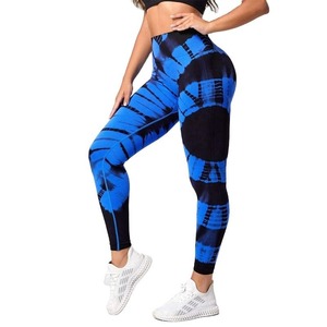 Nouvel Arrivage Très Demandé Leggings de Sport pour Femme Imprimé Tie-Dye Spandex/Nylon Sans Couture Pantalon Tendance Fitness Amincissant Course Yoga - Product Image 2