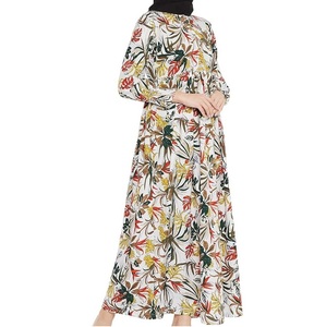 Fashionable Printing Fancy Women Abayas Long Dress Hijab Stylish Arabic Turkish Casual Wear Islamic Women Abayas Breathable - Product Image 1