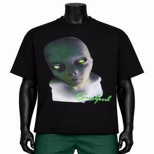 Camiseta Gráfica Personalizada para Hombre, 100% Algodón, Estilo Urbano, OEM, Oversize, Manga Corta, Corte Recortado, 240g, Jersey Transpirable, Ecológica - Product Image 2