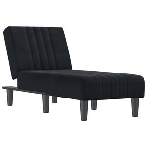 Chaise Longue in Velluto Nero con Gambe Affusolate e Trapuntature, Arredamento Moderno Mid-Century per Soggiorno - Product Image 4