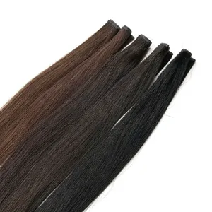 Cheveux humains indiens longs et raides, couleur personnalisable, cheveux Remy, densité 100%, base en soie, ensemble complet à clipser pour la tête entière - Product Image 5