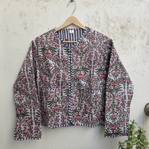 Veste bomber réversible en peau de mouton imprimée et tricotée pour femmes, fermeture à boutons, rembourrage en coton, écologique, résistante à l'eau - Product Image 6