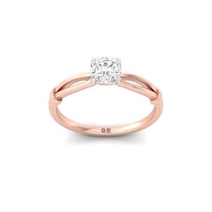 086 Carat <b>Cushion</b> Cut Lab Grown Diamond Solitaire <b>Ring</b> 10K Gold Plated Luxury Jewelry for Women Engagement <b>Wedding</b> Gift - Product Image 4
