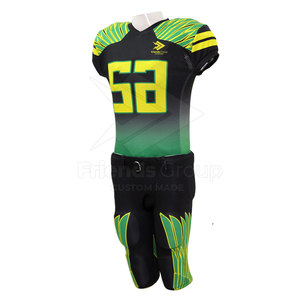 Men's American Football Uniform Set 100% Polyester Heat-Transfer Printed Half Sleeves Elastic <b>Straps</b> <b>Buckle</b> Closure Side Pockets - Product Image 3