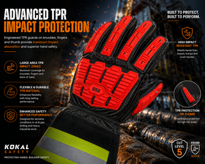 Gants en cuir résistants aux chocs TPR pour le pétrole et le gaz, le forage, l'exploitation minière, la construction et les travaux industriels lourds - Product Image 5
