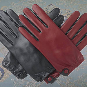 Gants en cuir de mouton décontractés d'hiver pour femmes, élégants, simples, unis, pour la mode, les activités de plein air, le ski, compatibles écran tactile, vente directe en gros - Product Image 5
