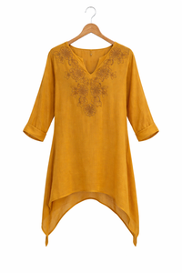 Embroidery Viscose Floral Dress Manufacturer V-neck - Product Image 2