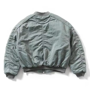 Chaqueta Bomber Americana Vintage Personalizada 2026, Corte Holgado, Cierre de Cremallera, Chaqueta Cortavientos para Hombre, Otoño-Invierno, OEM - Product Image 3