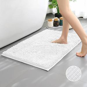 Purple Chenille Cotton Bath <b>Mat</b> Rectangle Anti Slip Rubber Backing Luxury Eco-Friendly Antibacterial Design <b>for</b> <b>Bathroom</b> Use - Product Image 5