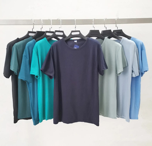 Camiseta de Hombre Azul Sólido con Cuello Redondo, Manga Corta, 100% Algodón, Corte Regular, Tejido Jersey Casual, Ecológica, de Secado Rápido, 250g, con Logotipo Frontal - Product Image 4