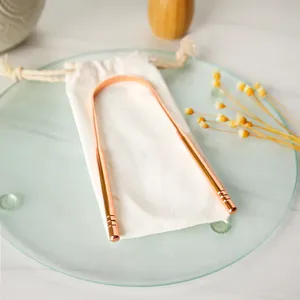 Grattoir à langue en cuivre antibactérien, élimine les germes, améliore la fraîcheur buccale et soutient la santé des gencives - Product Image 4