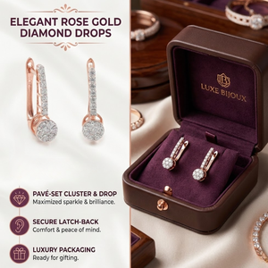 Pendientes de Diamantes Redondos de 0.75 Quilates en Oro Rosa de 14K para Mujer |   Elegante Joyería Nupcial Colgante, Regalo de San Valentín - Product Image 2