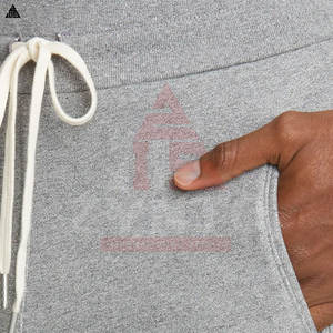 Pantalones de hombre de alta calidad al por mayor, personalizados, de algodón, con cordón, de gran tamaño, con el logo de tu marca, lisos y teñidos. - Product Image 5