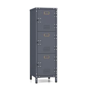 Armadietto Metallico con 3 Porte Chiudibili a Chiave e Piedini Regolabili - Product Image 4