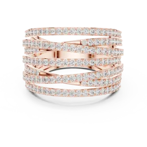 แหวนเพชรเม็ดใหญ่หลายแถว 1.15 กะรัต ทองคำแท้ 10K 14K 18K สำหรับทั้งชายและหญิง  แบบวงค็อกเทล รับรองโดย IGI เครื่องประดับชั้นดี - Product Image 5