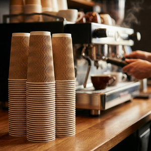 Vente en gros de gobelets en papier à paroi ondulée de 8 oz (250 ml), gobelets isolés pour boissons chaudes, pour café, boulangerie, restaurant et approvisionnement en gros - Product Image 2