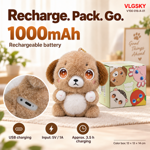 VLGSKY Perro de Peluche Interactivo con IA, Colgante para Bolso, 66 Idiomas, Ojos con Pantalla Expresiva, Recargable por USB, Regalo al por Mayor - Product Image 3