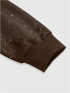 Sweat-shirt à capuche pour homme avec strass, 100% coton, impression numérique, décontracté - Product Image 5
