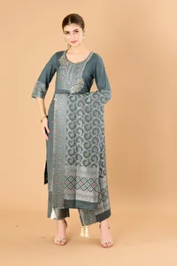 Safaa Winter Premium Acrowool Woven Unstitched Ladies <b>Dress</b> Material with Stole <b>woollen</b> suits <b>dress</b> material Winter - Product Image 1