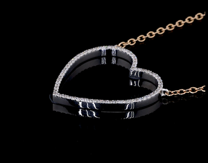 Heart shaped lab grown diamond pendant <b>necklace</b> with <b>delicate</b> chain, perfect for everyday wear and gifting - Product Image 3