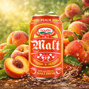 เบียร์ไม่มีแอลกอฮอล์รุ่นใหม่ MALT 330 มล. รสพีช คาร์บอเนต บรรจุกล่องหรือขวดพลาสติก หรือแบบไม่มีแอลกอฮอล์ รับผลิตแบบ OEM/ODM ขั้นต่ำในการสั่งซื้อน้อย - Product Image 2