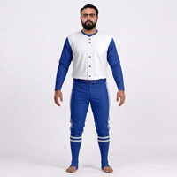 Ensemble uniforme de baseball pour homme : maillot et pantalon en jersey uni, manches courtes, col en V, fermeture boutonnée, respirant, antibactérien, en polyester, coupe ajustée, toutes tailles