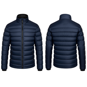 Custom Unisex Hooded Breathable Lightweight Puffer <b>Jacket</b> with Canvas Fabric Premium Quality Winter Outerwear - Product Image 3
