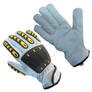 ถุงมือหนังแพะเกรดหนัก ทนทานต่อการเสียดสี ป้องกันส่วนบุคคล ถุงมือฉีด TPR สำหรับงานช่าง - Product Image 4