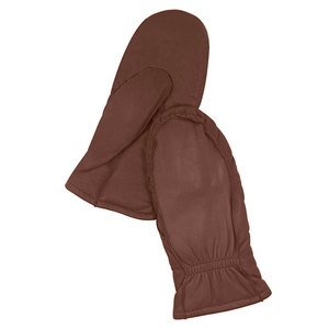 Mitaines d'hiver en cuir marron, longueur poignet, style uni, thermiques, pour l'extérieur - Product Image 4