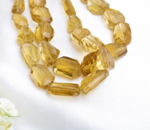 Cuarzo miel natural facetado, collar de piedras preciosas naturales de 15 pulgadas, para la elaboración de joyería fina. - Product Image 2