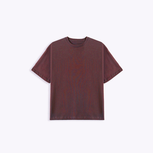 เสื้อยืดแฟชันผู้ชายสีพื้นแบบหลวมระบายอากาศได้ดีผ้าฝ้าย100% รุ่นพื้นฐาน - Product Image 1