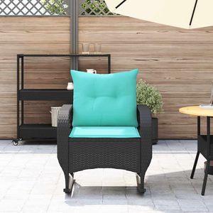 Chaise à bascule de patio en turquoise noir pour usage extérieur - Product Image 3