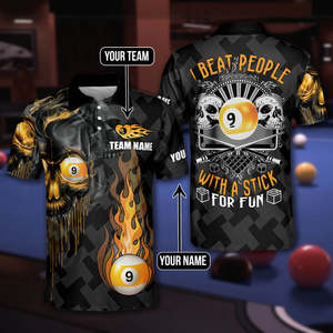 Camisa de Billar Personalizada para Hombre con Logotipo en el Frente, 100% Poliéster, Tela de Lona Transpirable, Manga Corta, Estilo Casual - Product Image 2